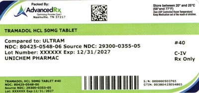 Tramadol HCl 50mg #40 (Tramadol HCl 50mg 80425 0548 06)